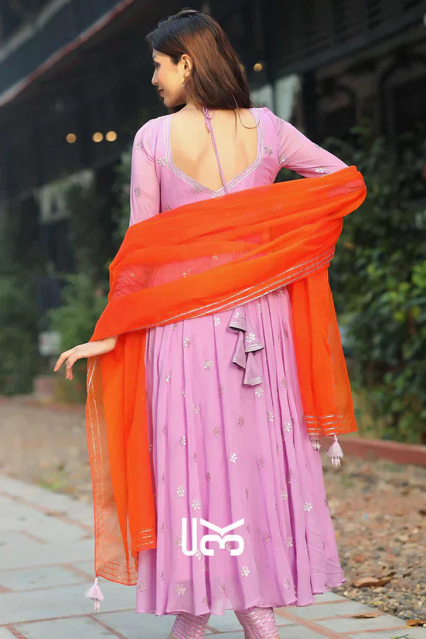Anarkali Suit Set in Lilac