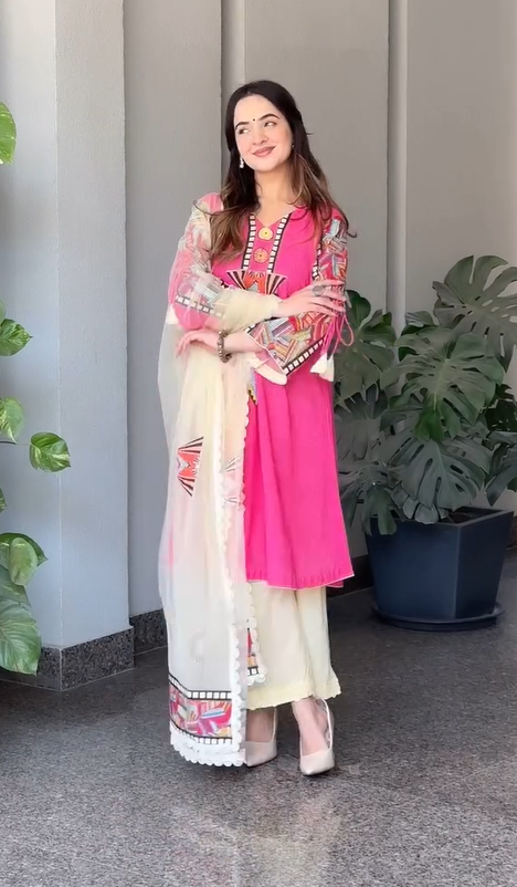 Printed Lawn Shirt with Embroidered Cotton Net Dupatta and Trouser