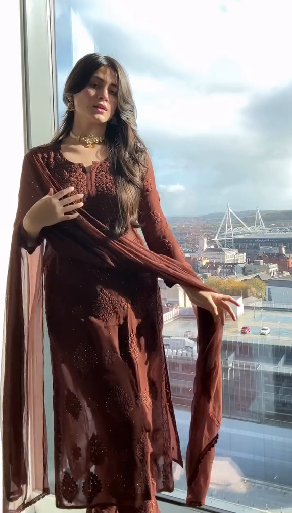 DESIGNER WEAR EXCLUSIVE GEORGETTE WITH EMBROIDERY SUIT WITH DUPATTA